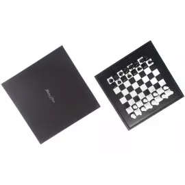 Exclusive Buffalo Black leather Chess Set